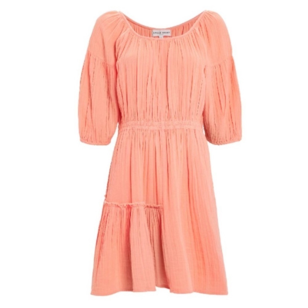 Apiece Apart || Camellia‎ Mini Dress in Melon Orange Coral 2